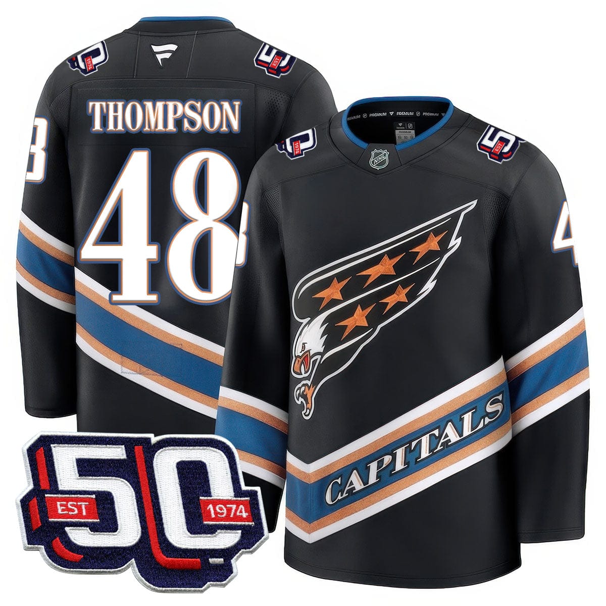Men Washington Capitals 50th Anniversary Premium Jersey - All Stitched - Image 21