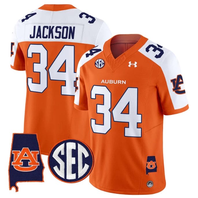 Bo Jackson Jersey #34 Auburn Tigers 2025 Alabama Patch Stitched - Image 3