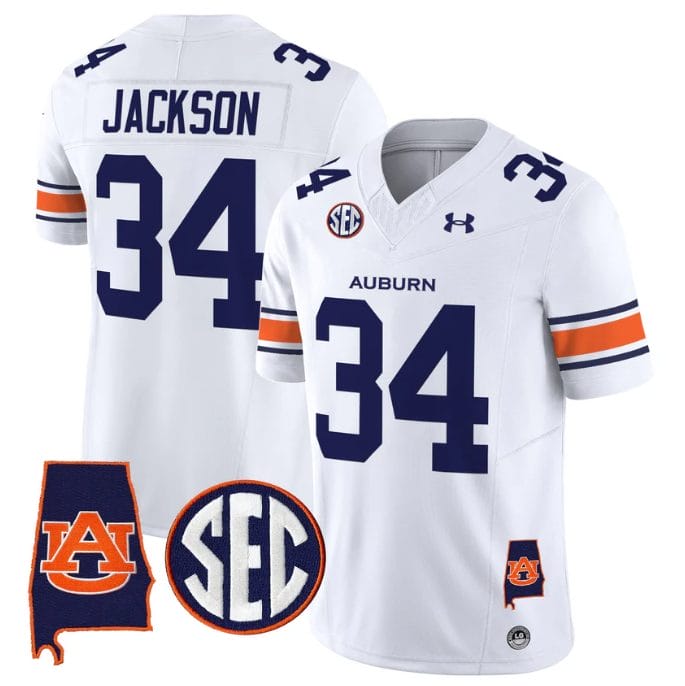Alternative view of Bo Jackson Jersey #34 Auburn Tigers 2025 Alabama Patch Stitched