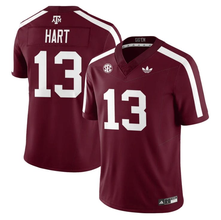 Alternative view of Brady Hart Jersey #13 Texas A&M Aggies 1975 Throwback Stitched