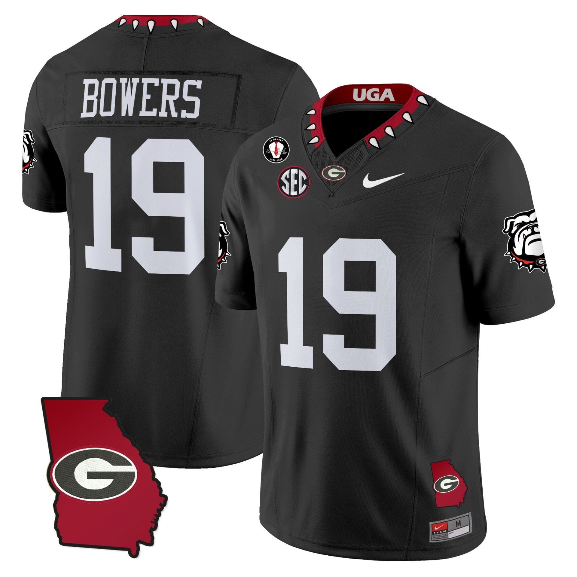 Brock Bowers Jersey #19 Georgia Bulldogs 2025 Georgia Map, Vince Dooley Stitched - Image 3