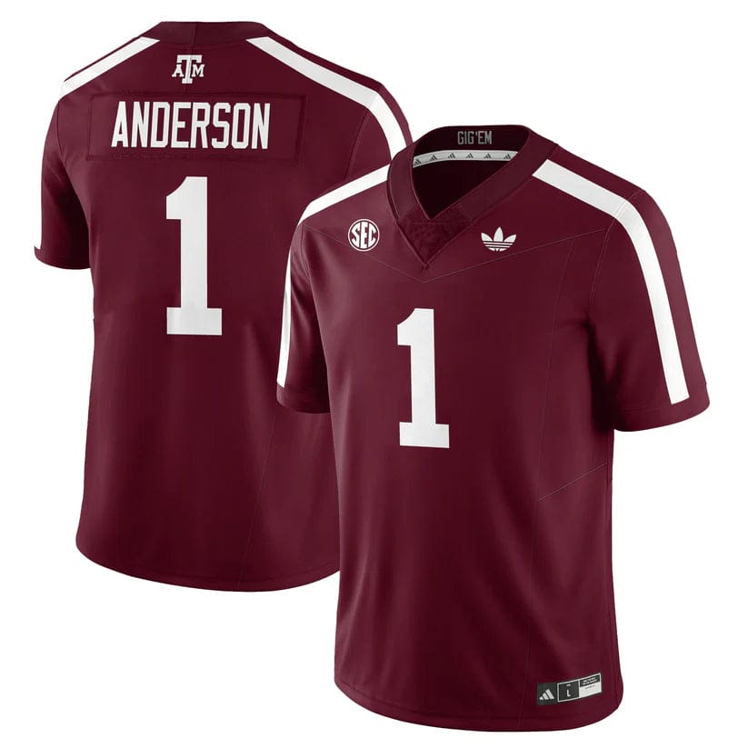 Alternative view of Bryce Anderson Jersey #1 Texas A&M Aggies 1975 Throwback Stitched