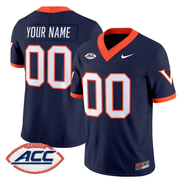 Alternative view of Custom Virginia Cavaliers Jersey Name, Number 1995 Throwbacks Stitched