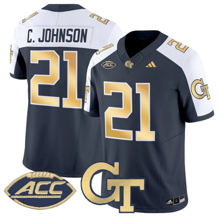 Calvin Johnson Jersey #21 Georgia Tech Yellow Jackets 2025 Stitched - Image 4