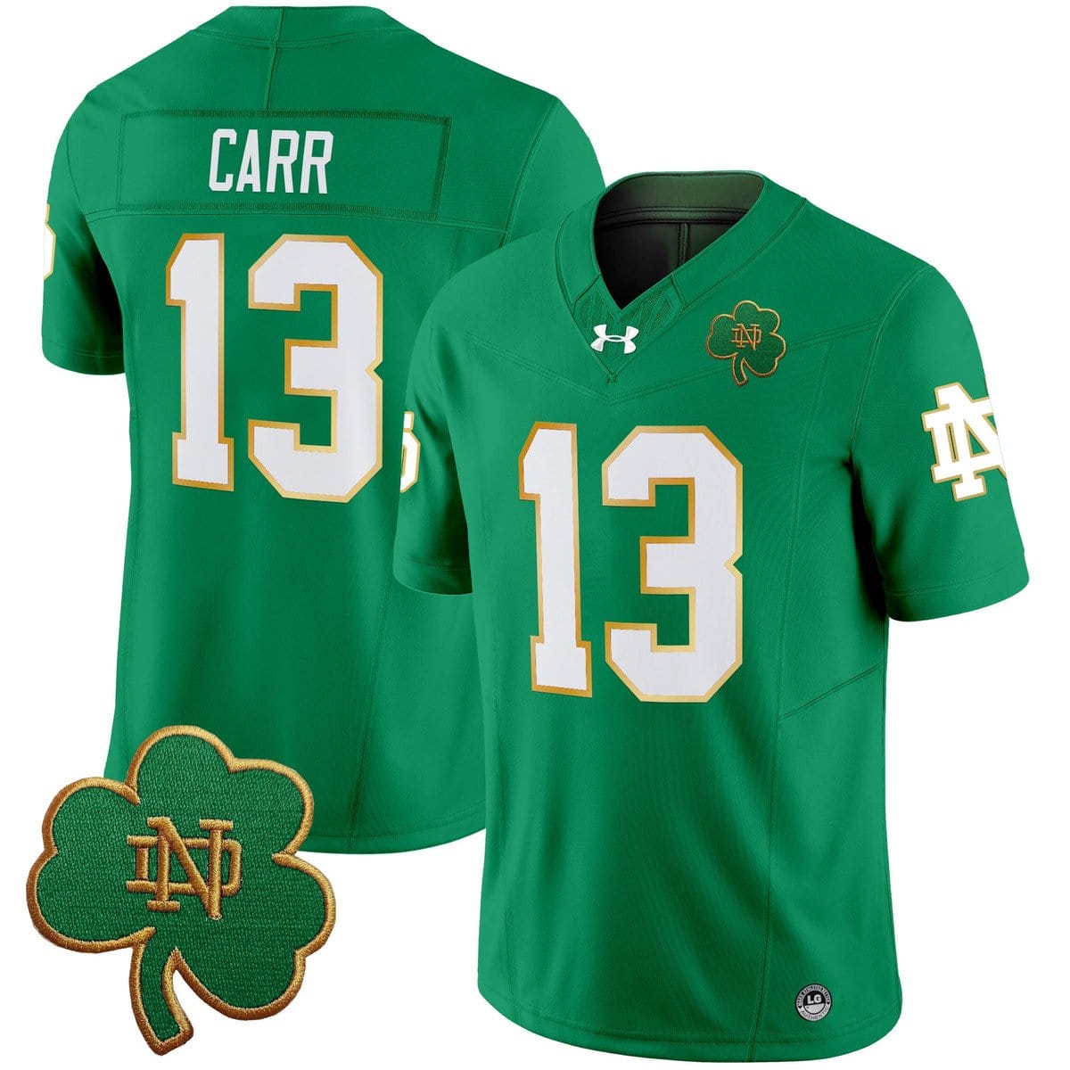 Alternative view of CJ Carr Jersey #13 Notre Dame 2025 Vapor Limited V3 Stitched