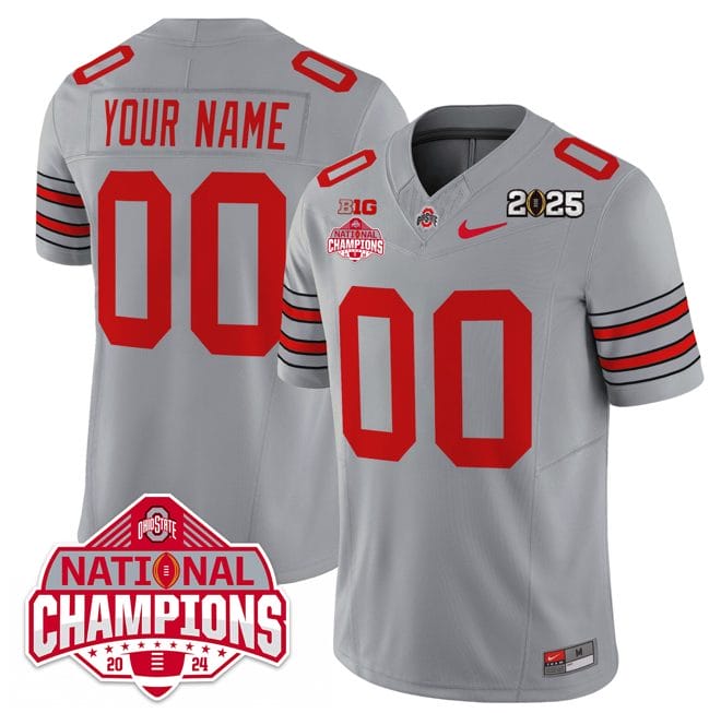 Custom Ohio State Jersey Heritage Stripe 2025 CFP Patch National Champions - Image 4