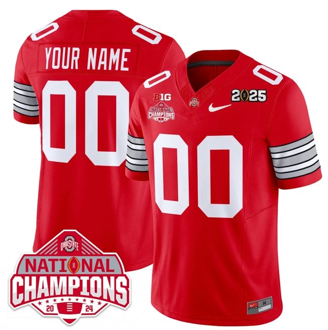 Custom Ohio State Jersey Heritage Stripe 2025 CFP Patch National Champions - Image 3