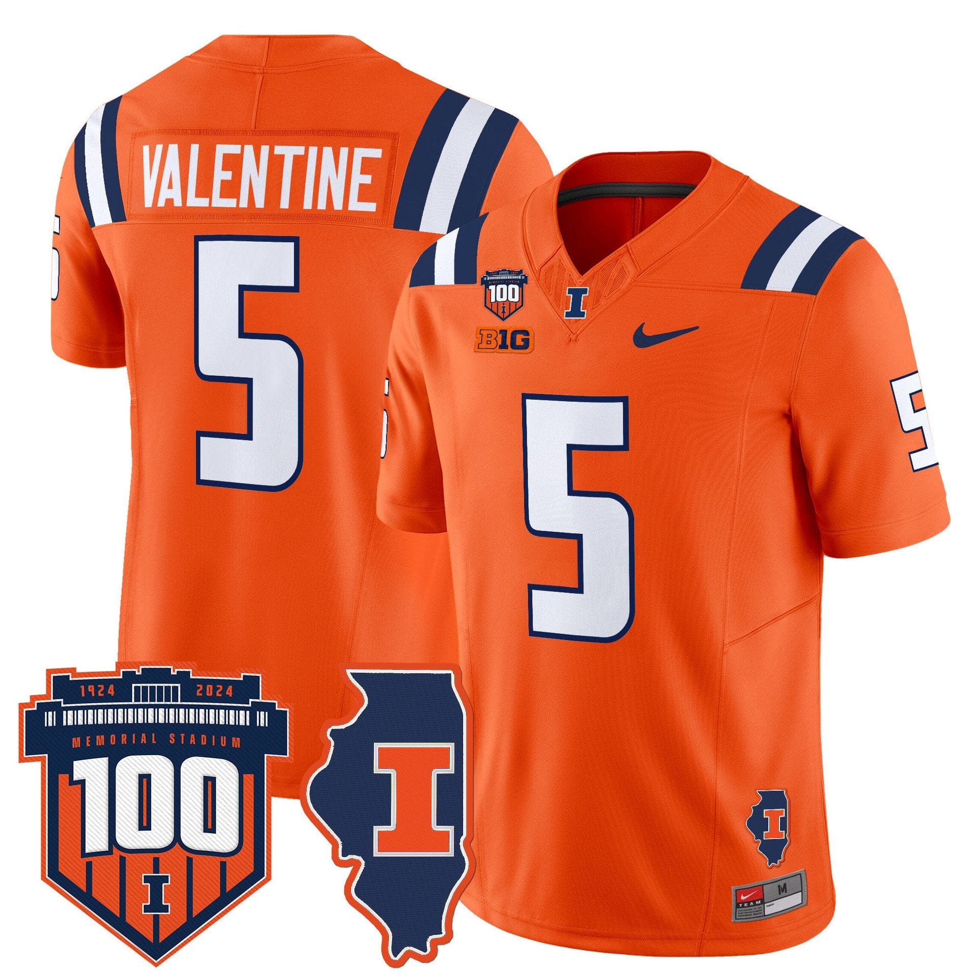 Ca'Lil Valentine Jersey #5 Illinois Fighting 100th Memorial Stadium - Image 5