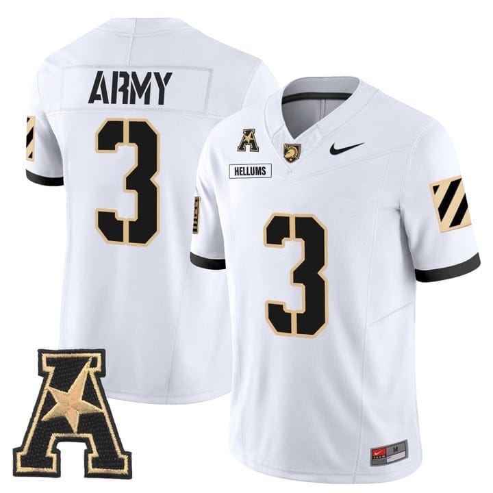 Alternative view of Cale Hellums Jersey #3 Army Black Knights 2025 Vapor Stitched