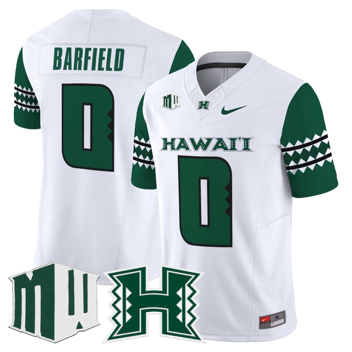 Alternative view of Cam Barfield Jersey #0 Hawai'i Rainbow Warriors 2025 Vapor Stitched