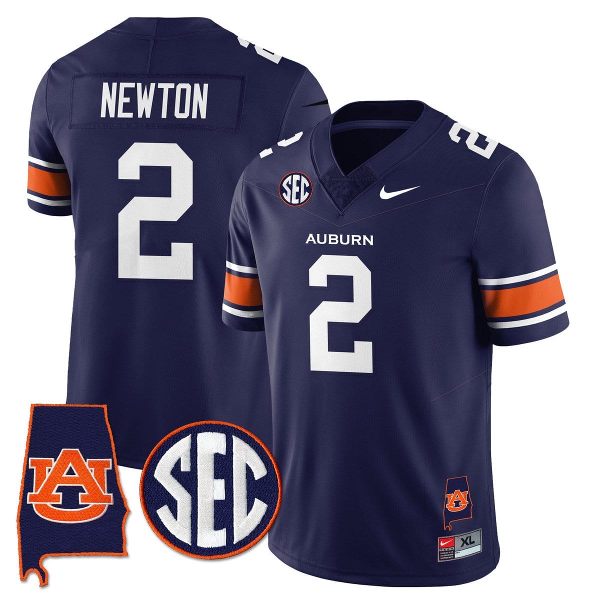 Cam Newton Jersey #2 Auburn Tigers Alabama Patch Vapor Stitched - Image 3