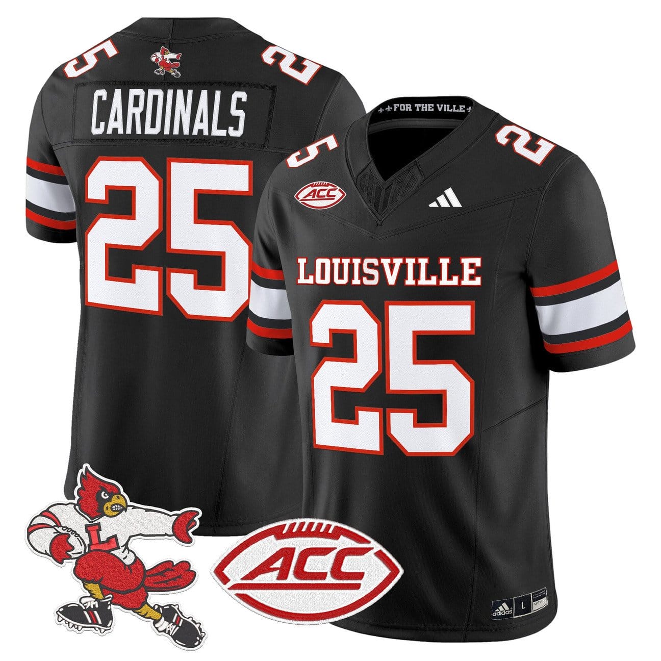 Alternative view of Cardinals Jersey #25 Louisville Cardinals 2025 Vapor Limited Stitched