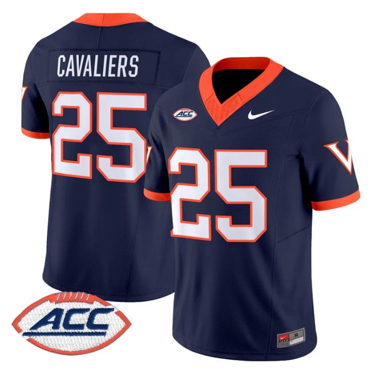 Alternative view of Cavaliers Jersey #25 Virginia Cavaliers 1995 Throwbacks Stitched