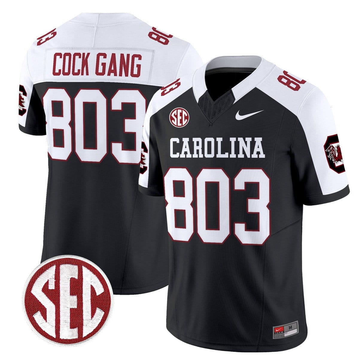 Cock Gang Jersey #803 Carolina 1980 Throwback Rebrand 2026 Stitched - Image 3