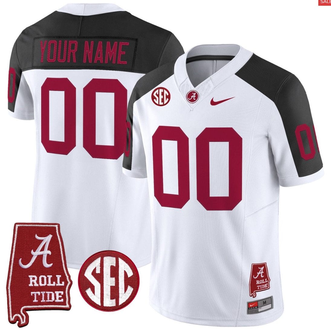 Custom Alabama Crimson Jersey Throwback Alabama Map Stitched - Image 5