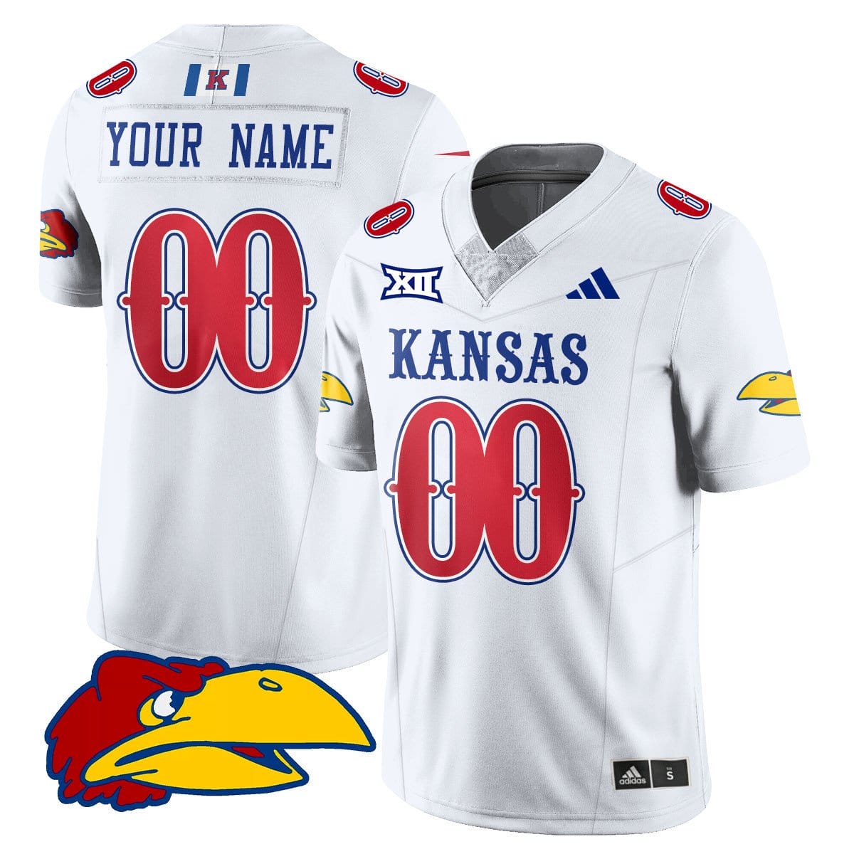 Alternative view of Custom Kansas Jayhawks Football Jersey Name, Number 2025 Limited Stitched