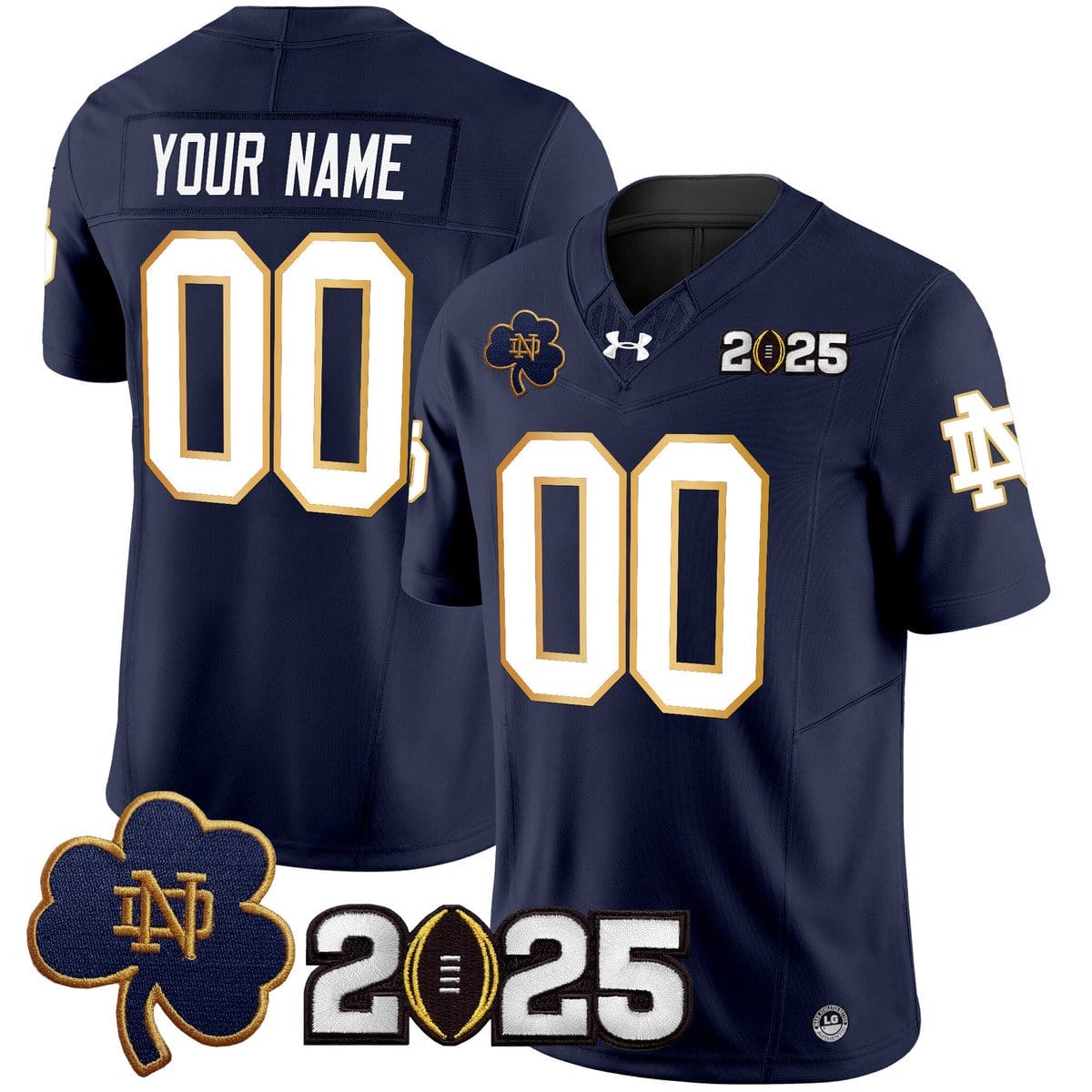 Custom Notre Dame Jersey Name, Number 2025 CFP Final Patch V3 Stitched - Image 3