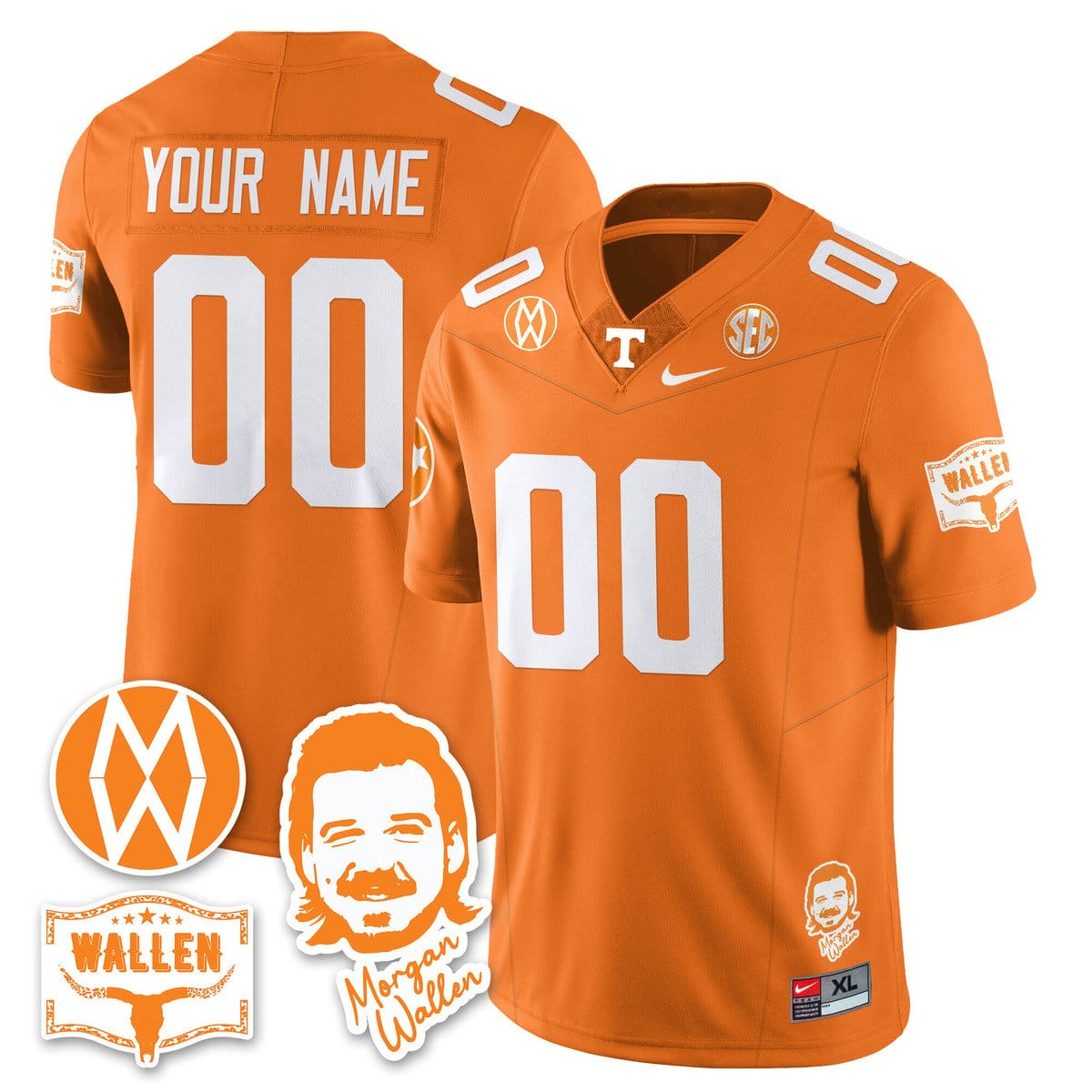 Custom Tennessee Vols Jersey Name, Number Morgan Wallen 2025 Stitched - Image 5