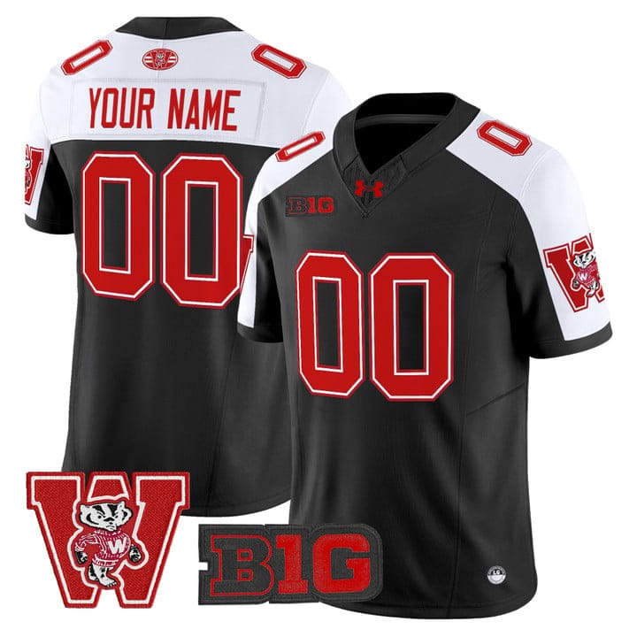 Custom Wisconsin Badgers Jersey Name, Number Throwback Stitched - Image 3