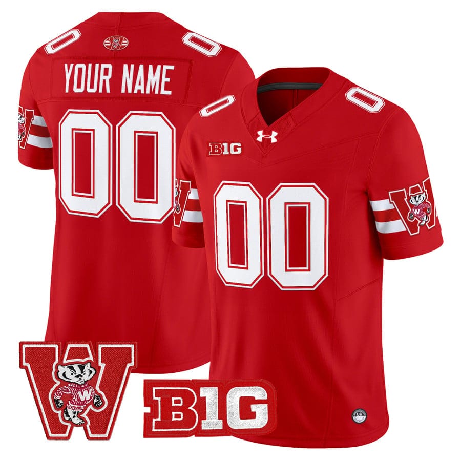 Custom Wisconsin Badgers Jersey Name, Number Throwback Stitched - Image 5