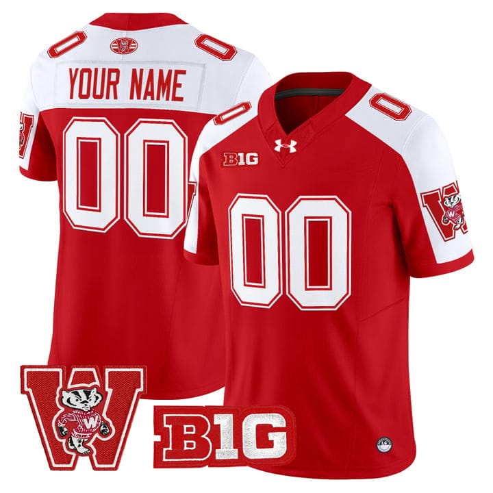 Custom Wisconsin Badgers Jersey Name, Number Throwback Stitched - Image 4
