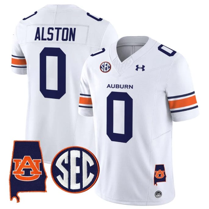 Alternative view of Damari Alston Jersey #0 Auburn Tigers 2025 Alabama Patch Stitched