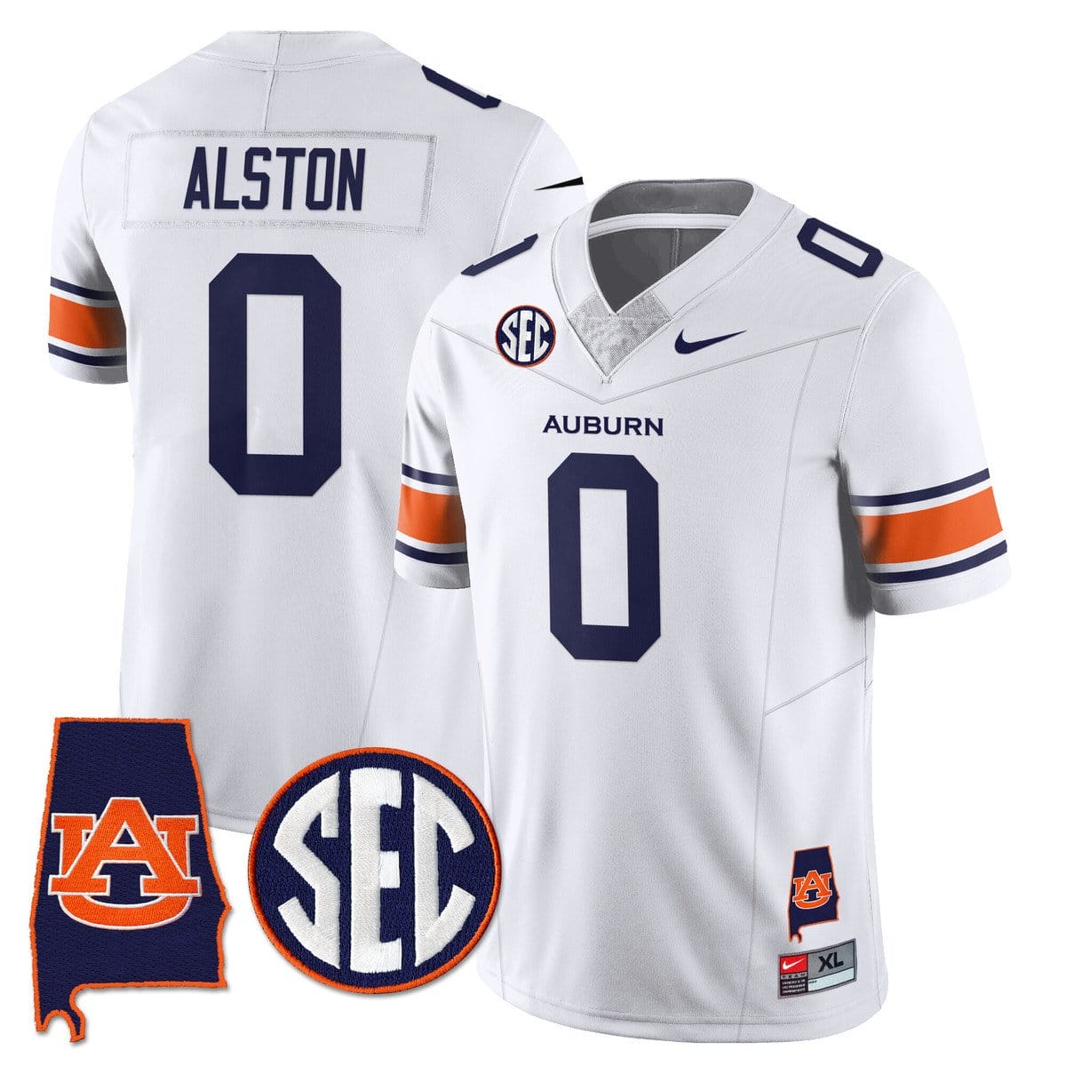 Alternative view of Damari Alston Jersey #0 Auburn Tigers Alabama Patch Vapor Stitched