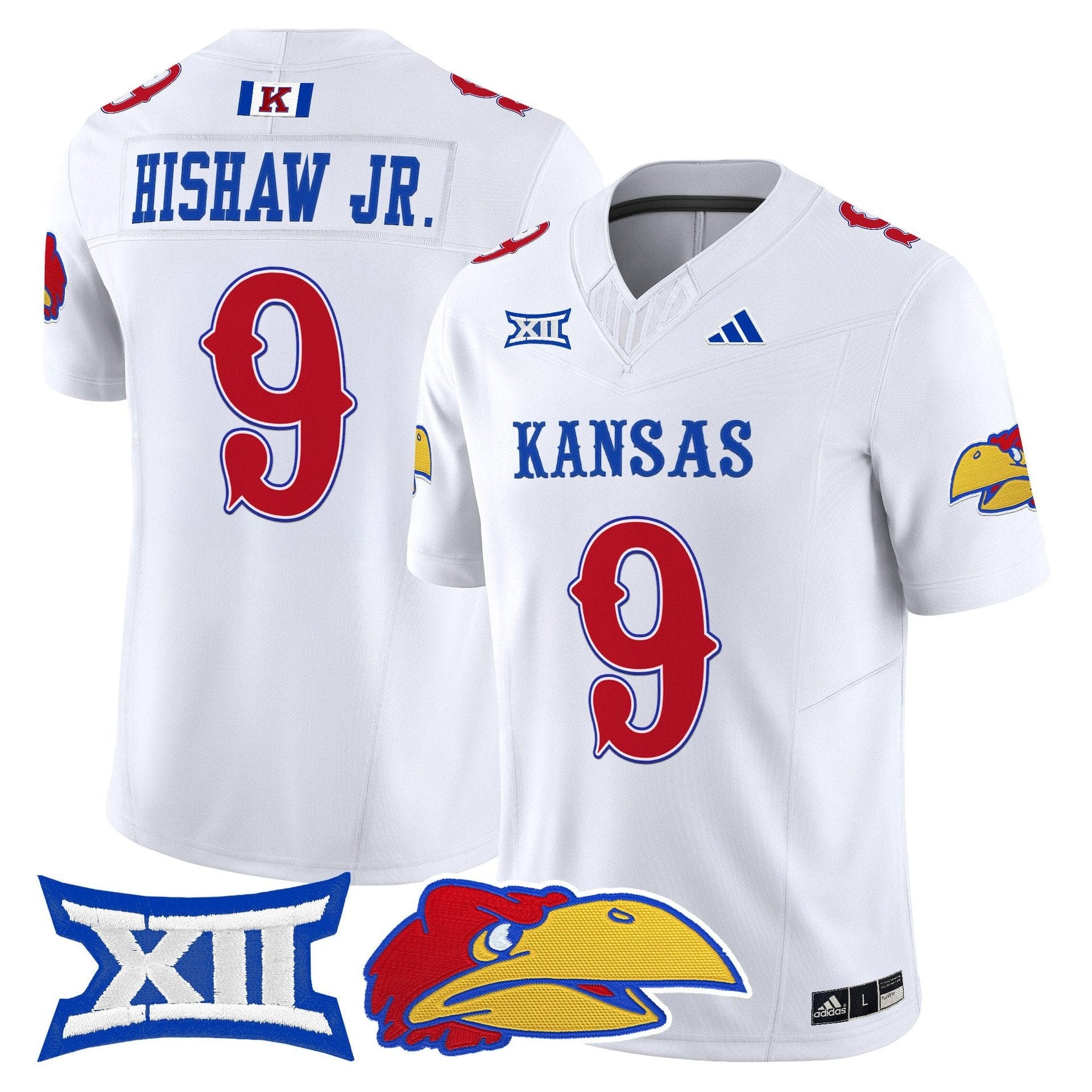 Alternative view of Daniel Hishaw Jr Jersey #9 Kansas Jayhawks 2025 Vapor Limited Stitched