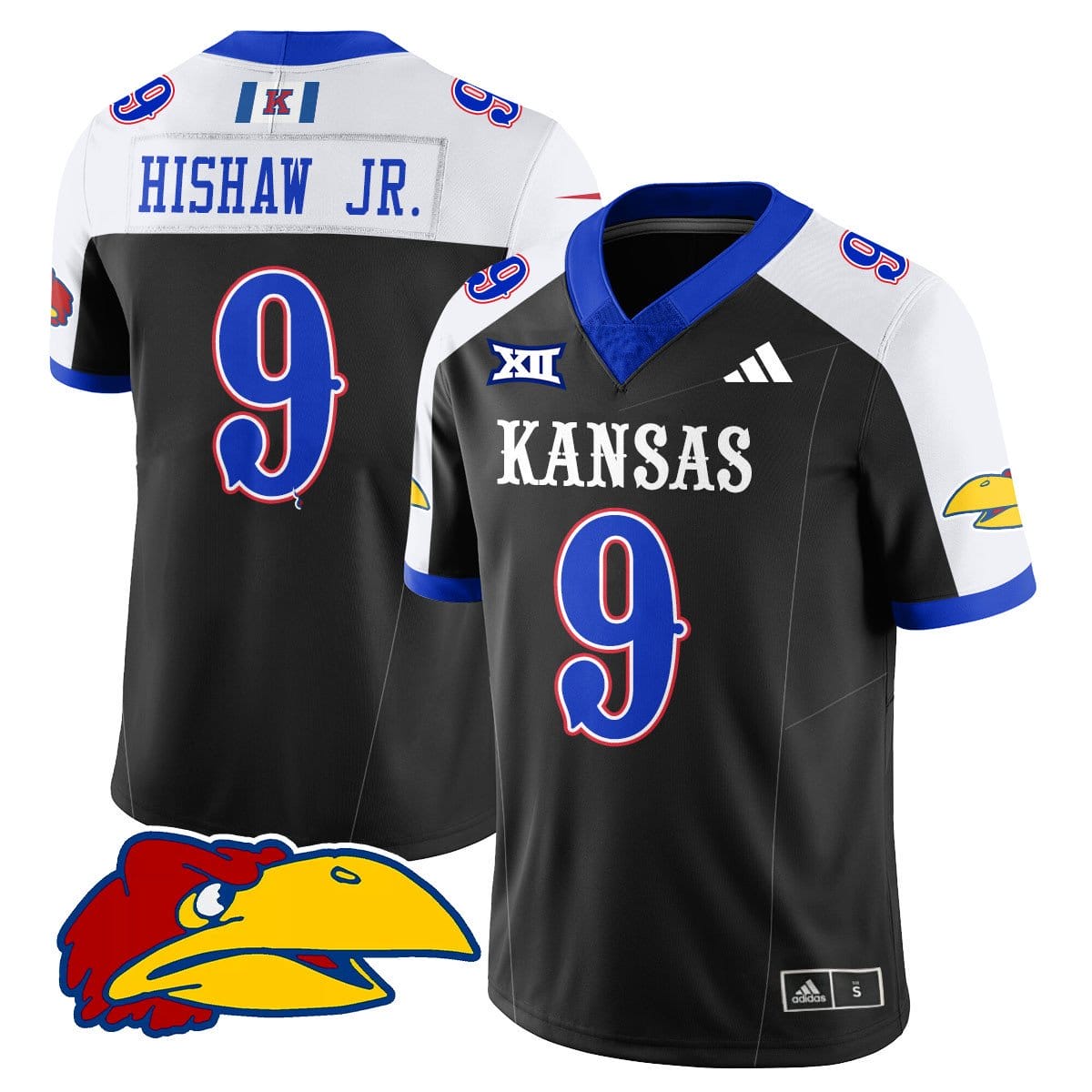 Daniel Hishaw Jr Jersey #9 Kansas Jayhawks Football 2025 Limited Stitched - Image 4