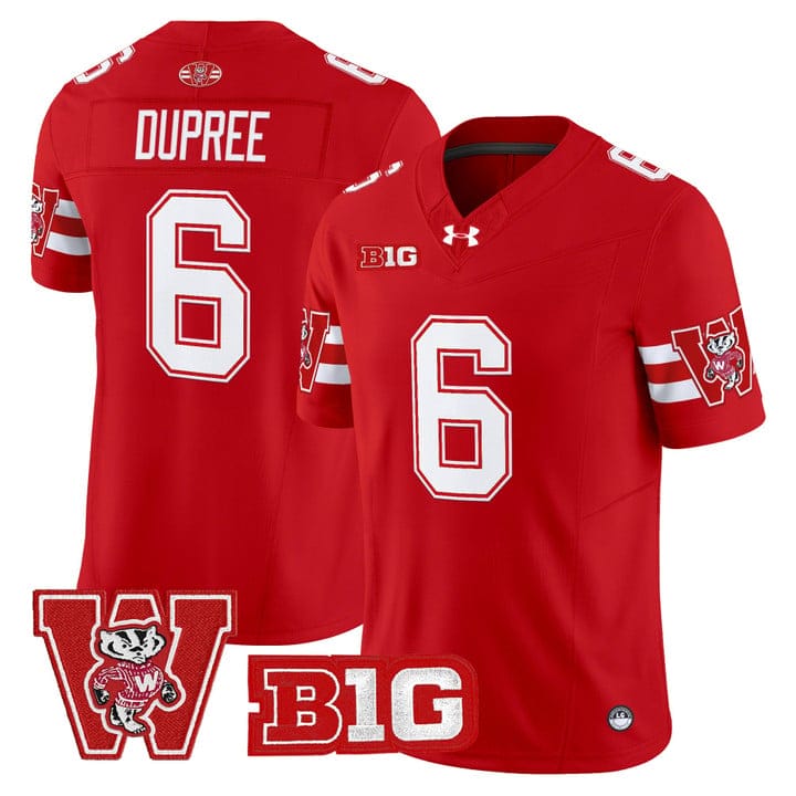 Darrion Dupree Jersey #6 Wisconsin Badgers Throwback Stitched - Image 5