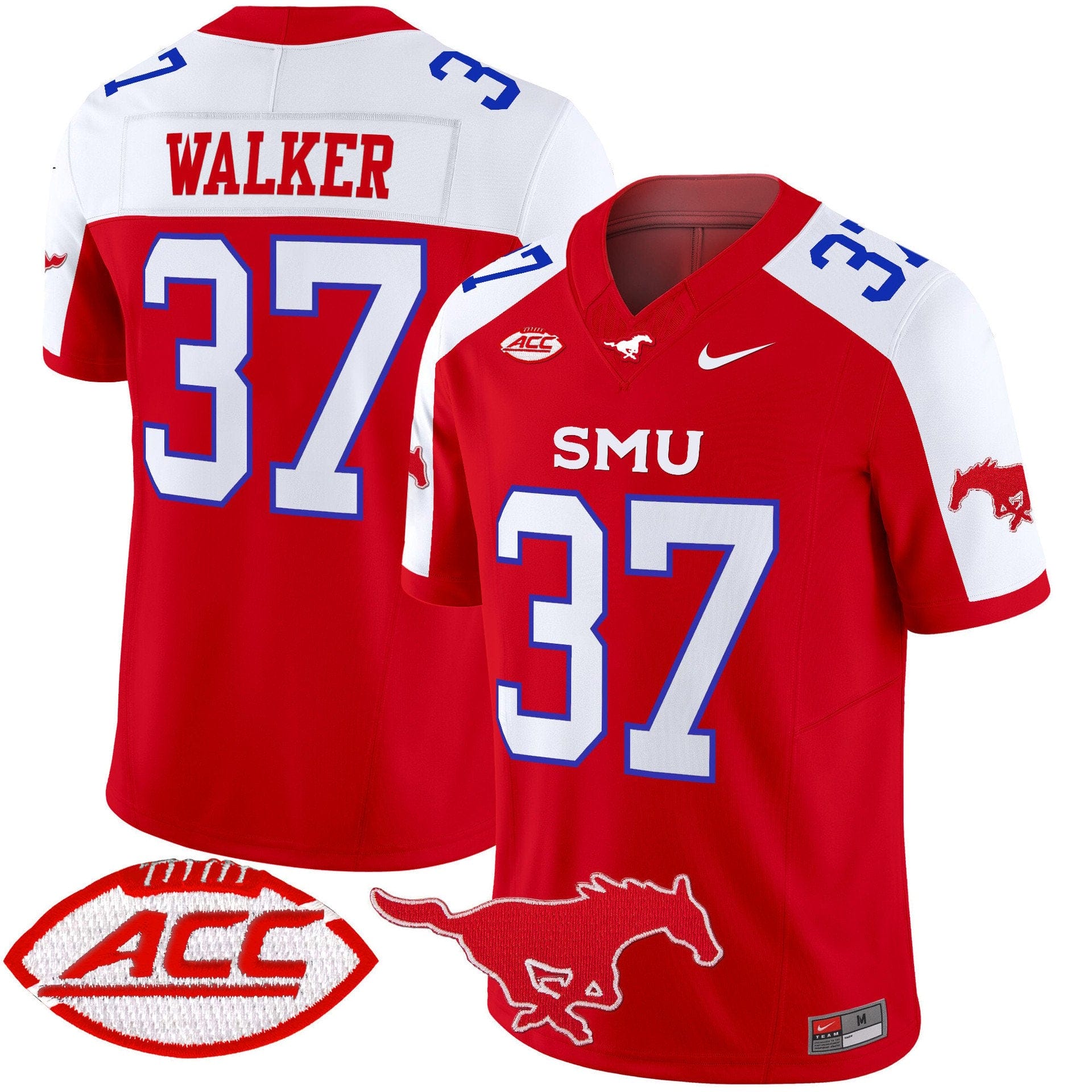 Doak Walker Jersey #37 SMU Mustangs 2025 Vapor Limited Stitched - Image 4