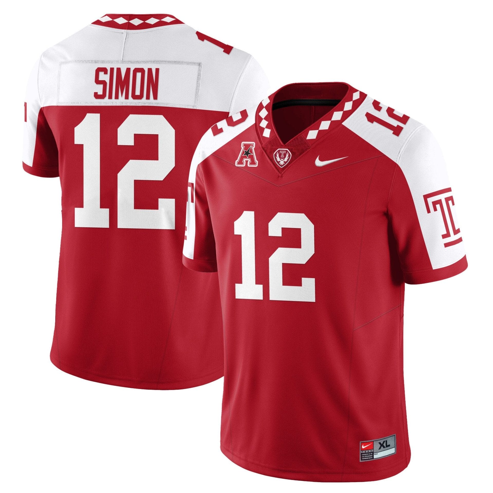 Evan Simon Jersey #12 Temple Football 2025 Vapor Limited Stitched - Image 3