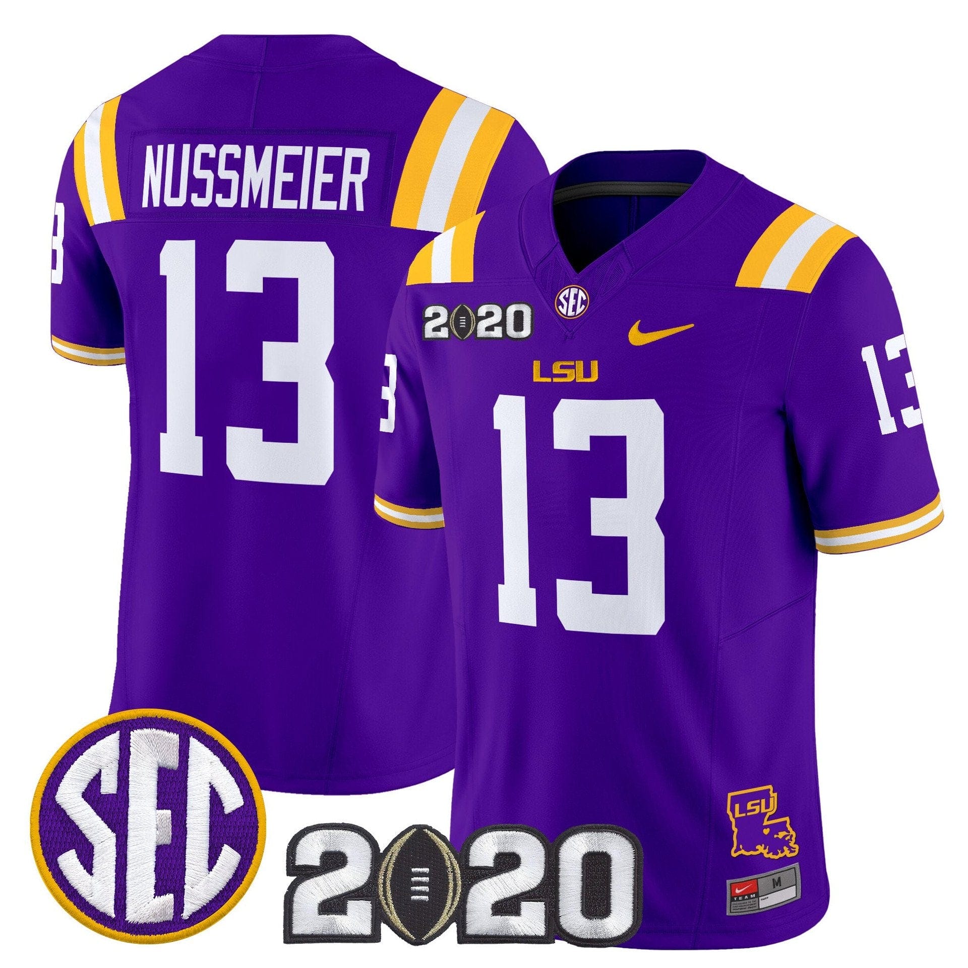 Garrett Nussmeier Jersey #13 LSU Tigers 2020 National Champions - Image 5