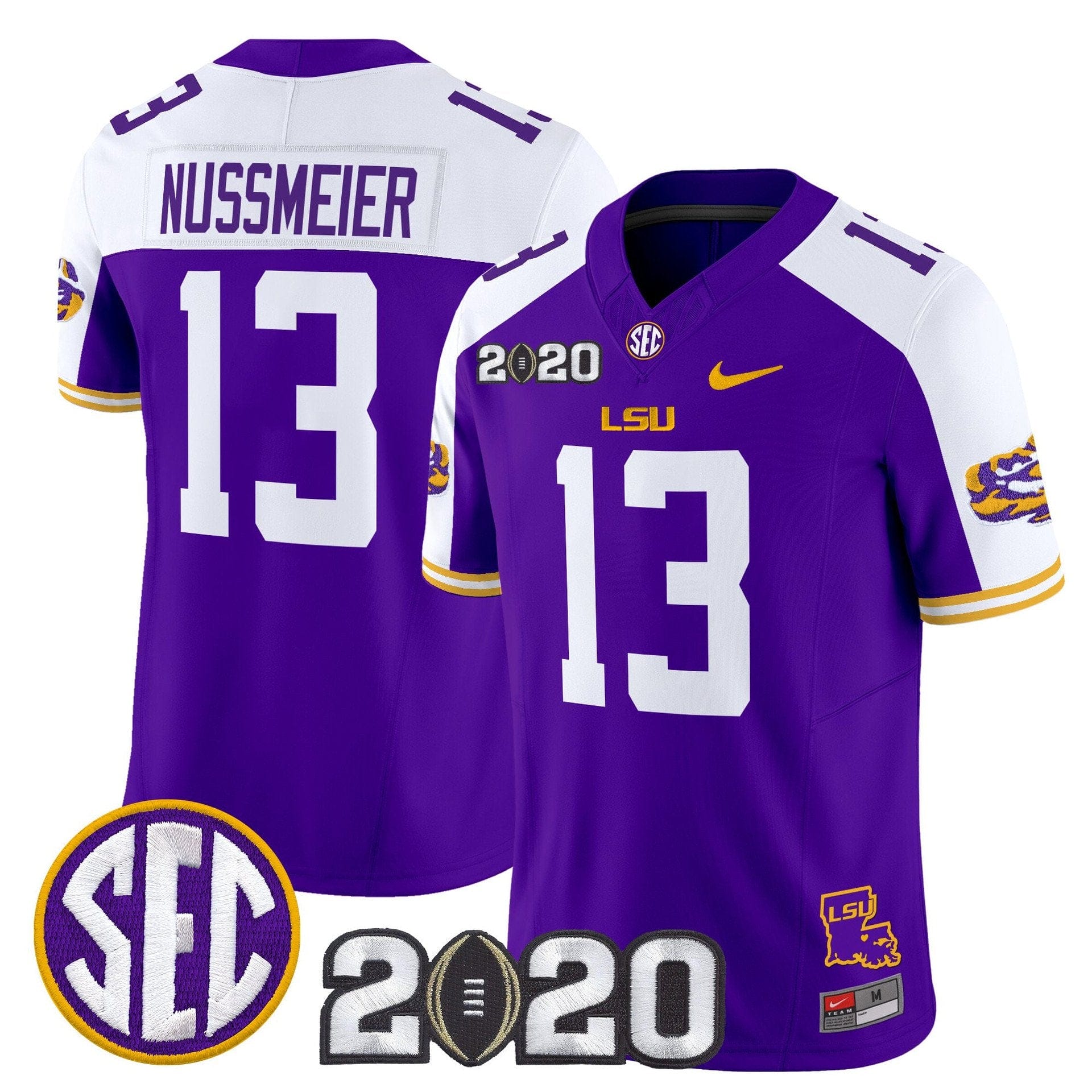 Garrett Nussmeier Jersey #13 LSU Tigers 2020 National Champions - Image 4