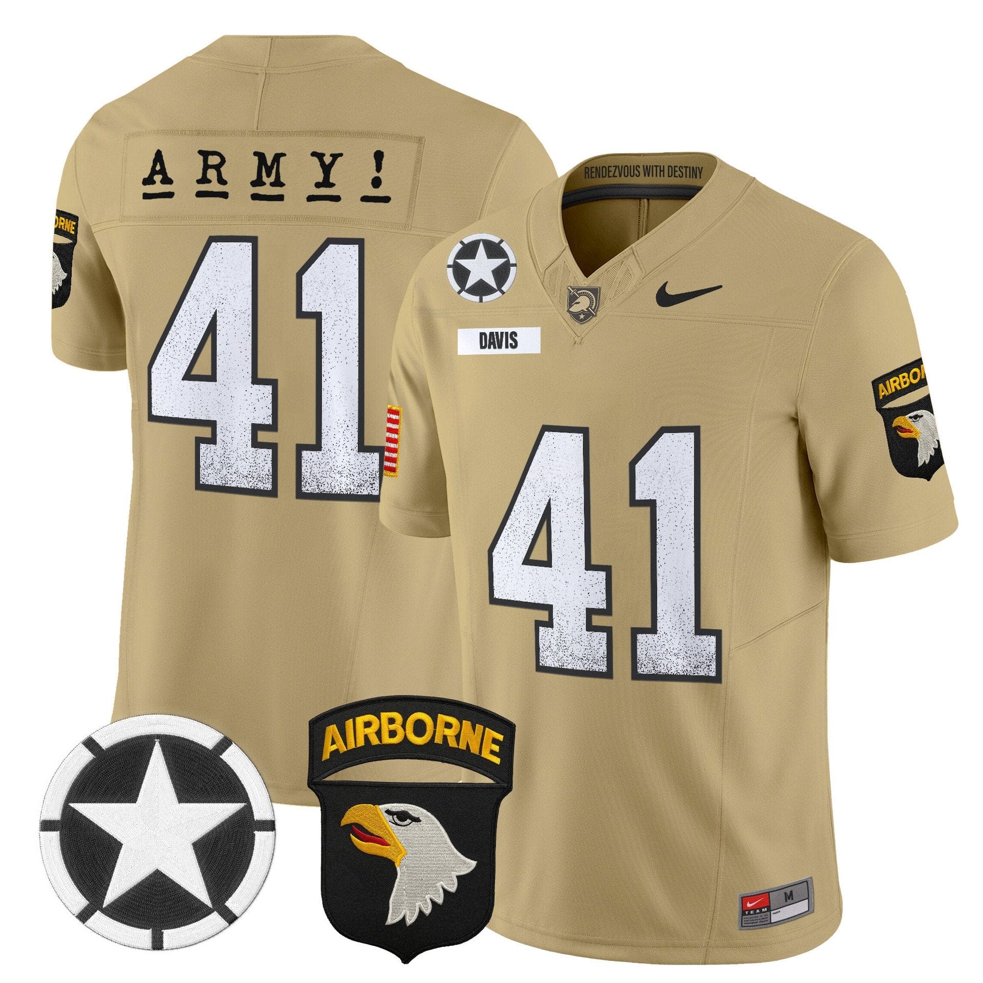 Glenn Davis Jersey #41 Army Black Knights 2025 Screaming Eagles Stitched - Image 3