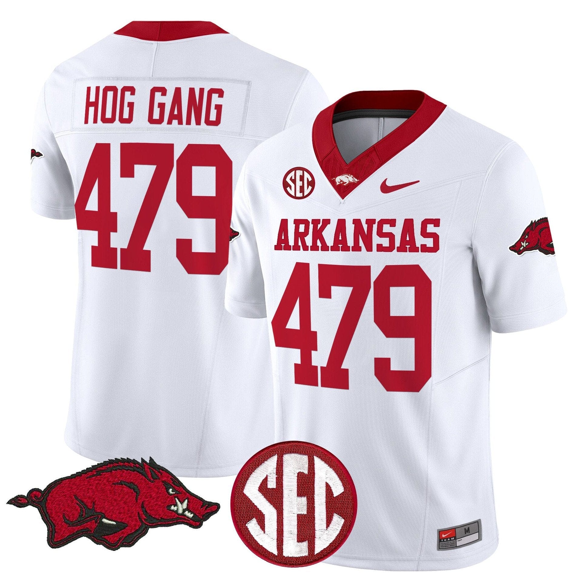 Alternative view of Hog Gang Jersey #479 Arkansas Razorbacks Limited Stitched