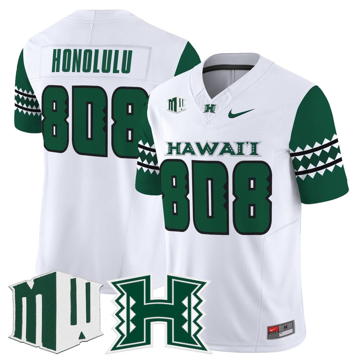 Alternative view of Honolulu Jersey #808 Hawai'i Rainbow Warriors 2025 Vapor Stitched
