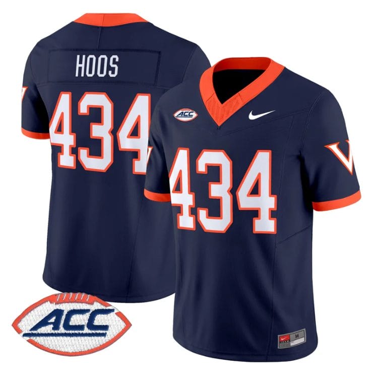 Alternative view of Hoos Jersey #434 Virginia Cavaliers 1995 Throwbacks Stitched
