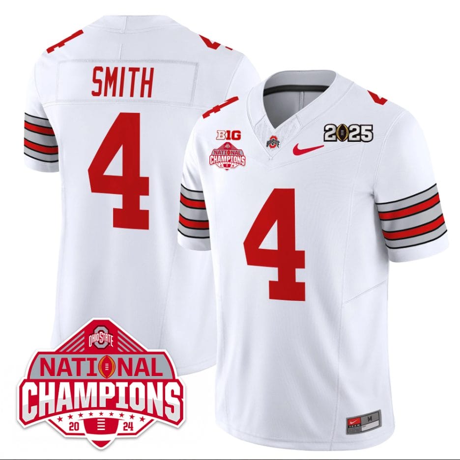 Alternative view of Jeremiah Smith Jersey #4 Ohio State 2025 CFP Patch National Champions