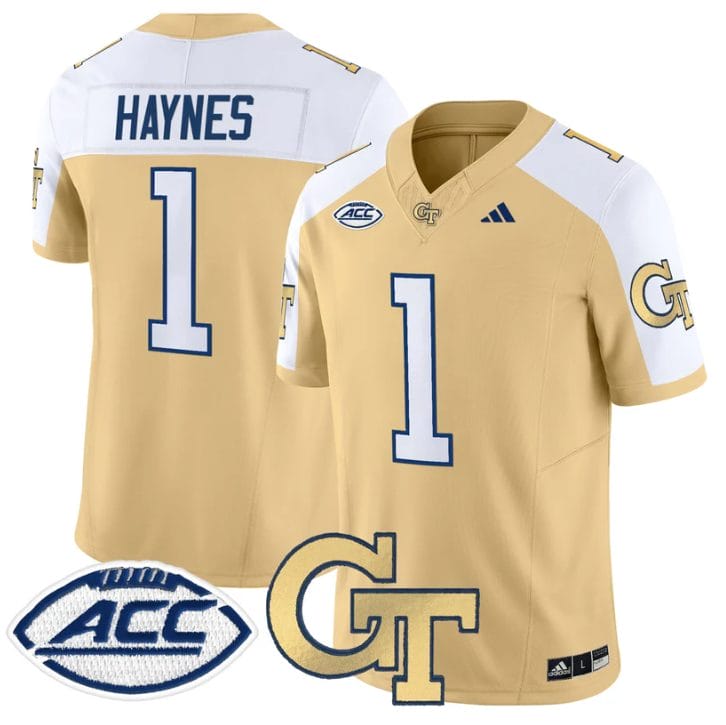 Alternative view of Jamal Haynes Jersey #1 Georgia Tech Yellow Jackets 2025 Stitched