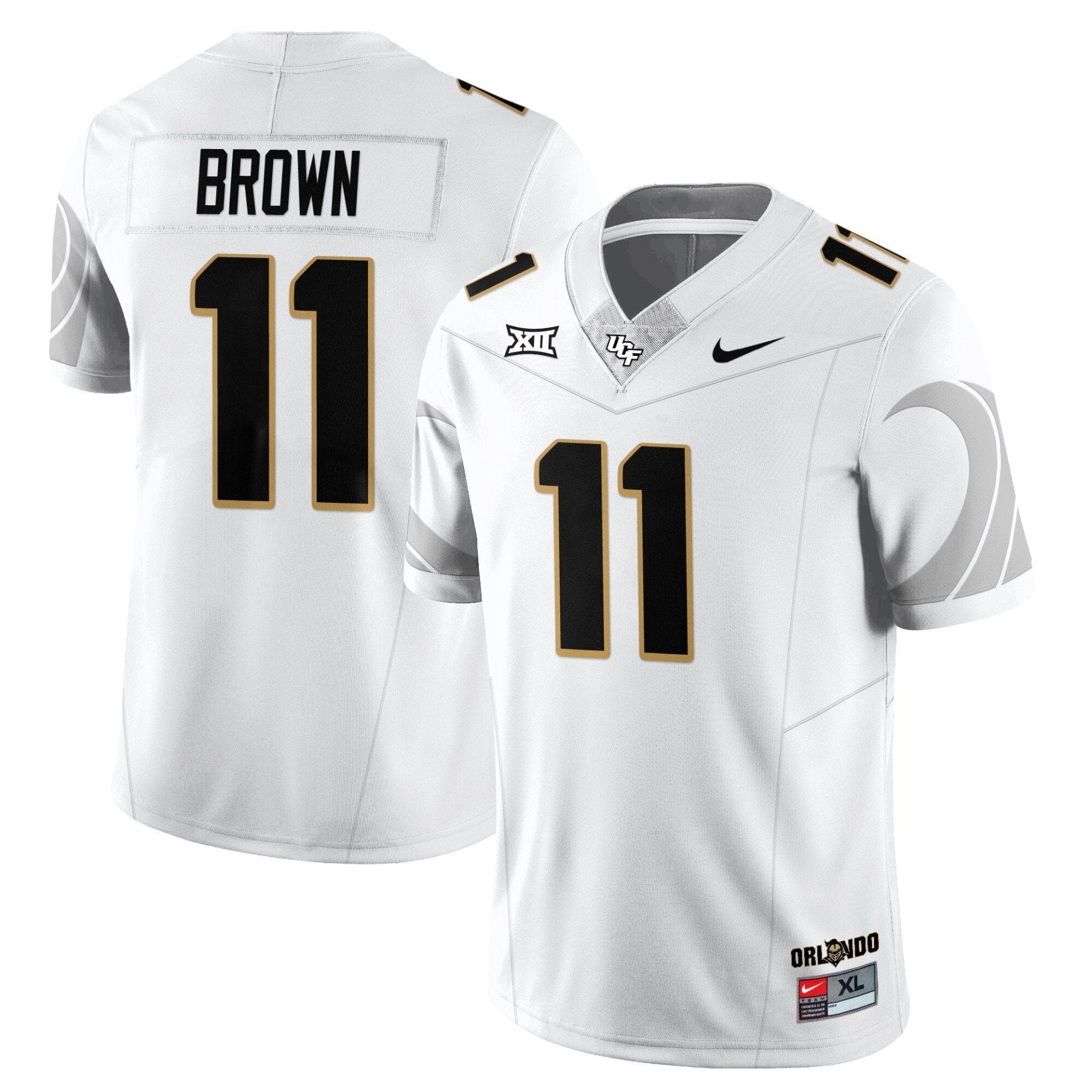 Alternative view of Jacurri Brown Jersey #11 UCF Football 2025 Core Uniforms Stitched