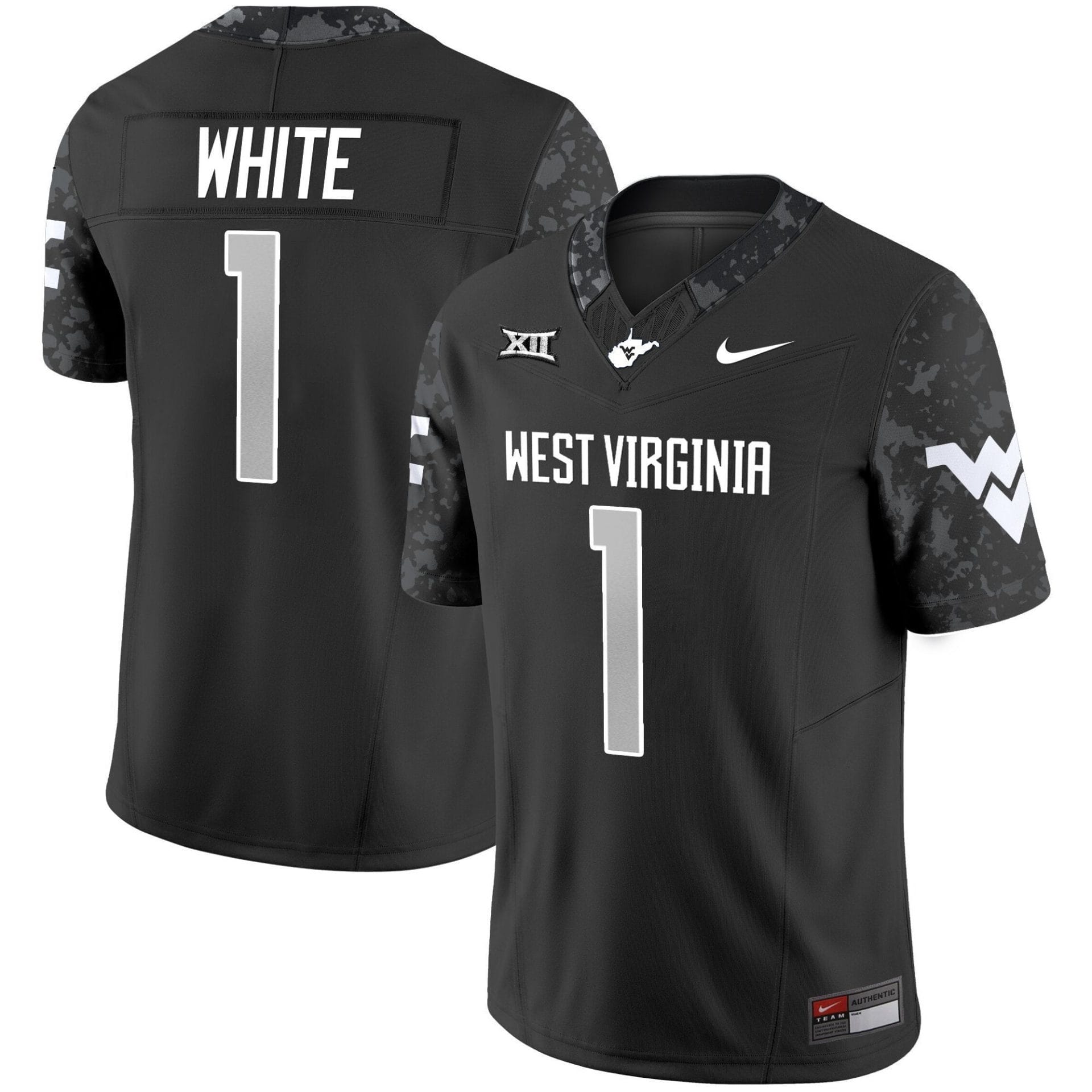Alternative view of Jahiem White Jersey #1 West Virginia Mountaineers 2025 Stitched