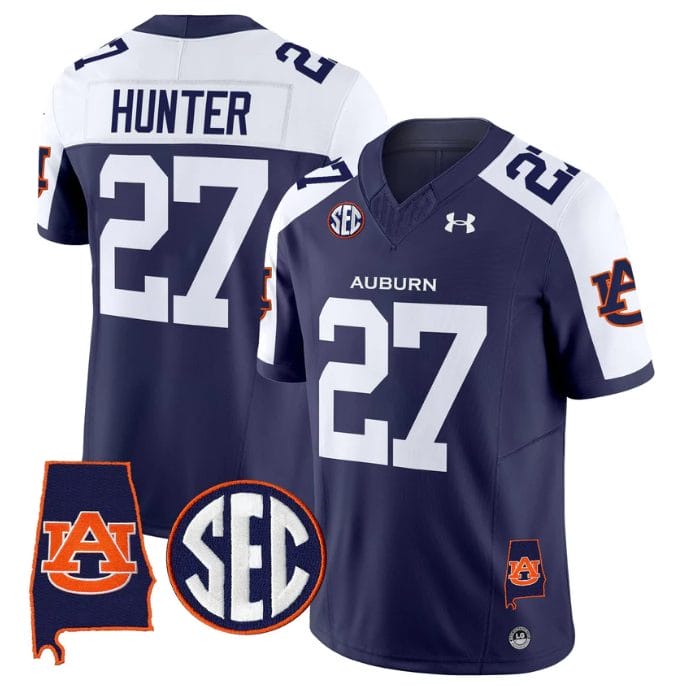 Jarquez Hunter Jersey #27 Auburn Tigers 2025 Alabama Patch Stitched