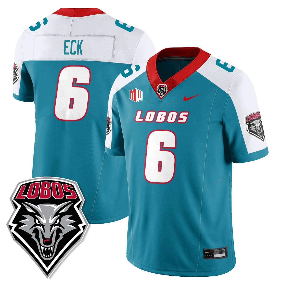 Alternative view of Jaxton Eck Jersey #6 UNM Lobo Football 2025 All Stitched