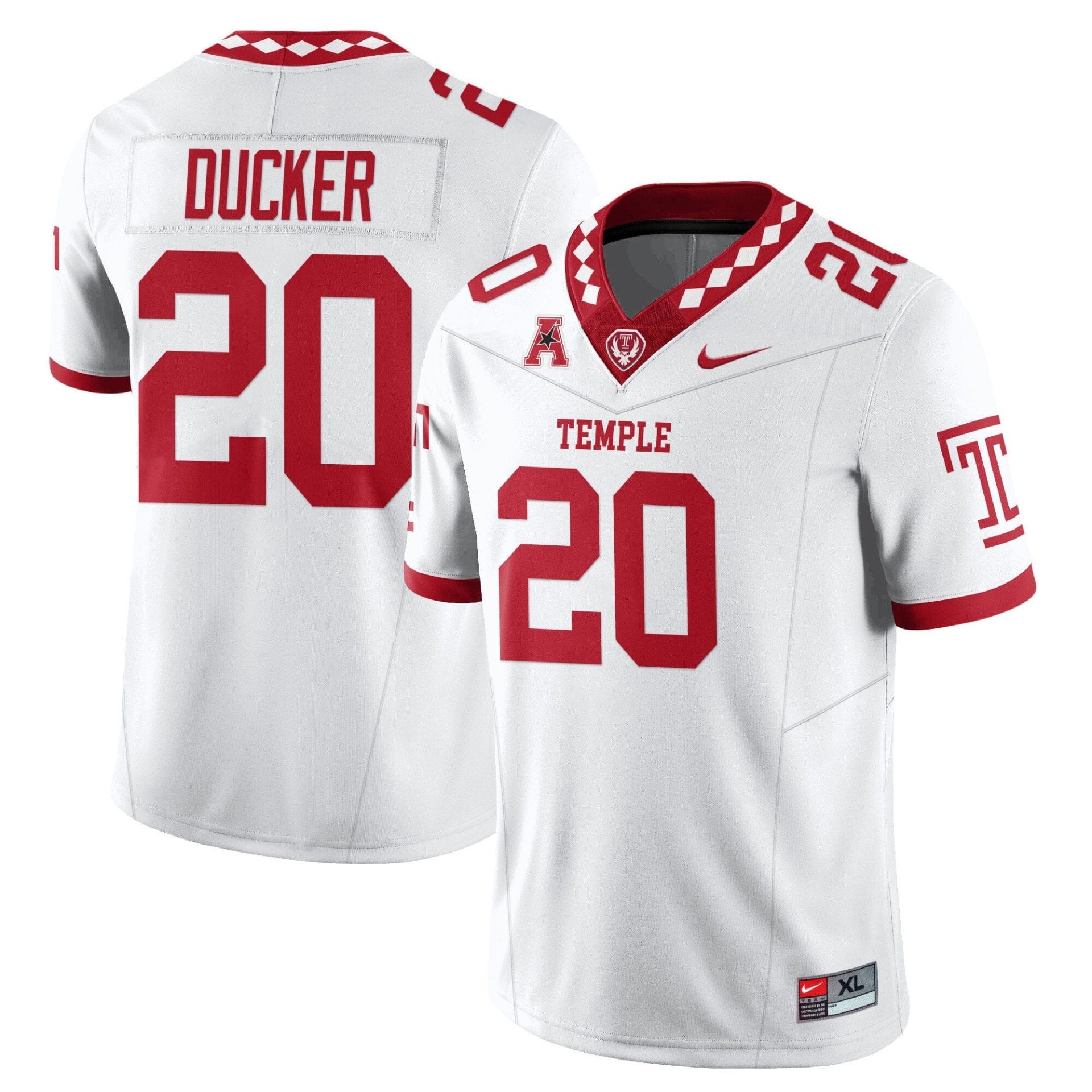Alternative view of Jay Ducker Jersey #20 Temple Football 2025 Vapor Limited Stitched
