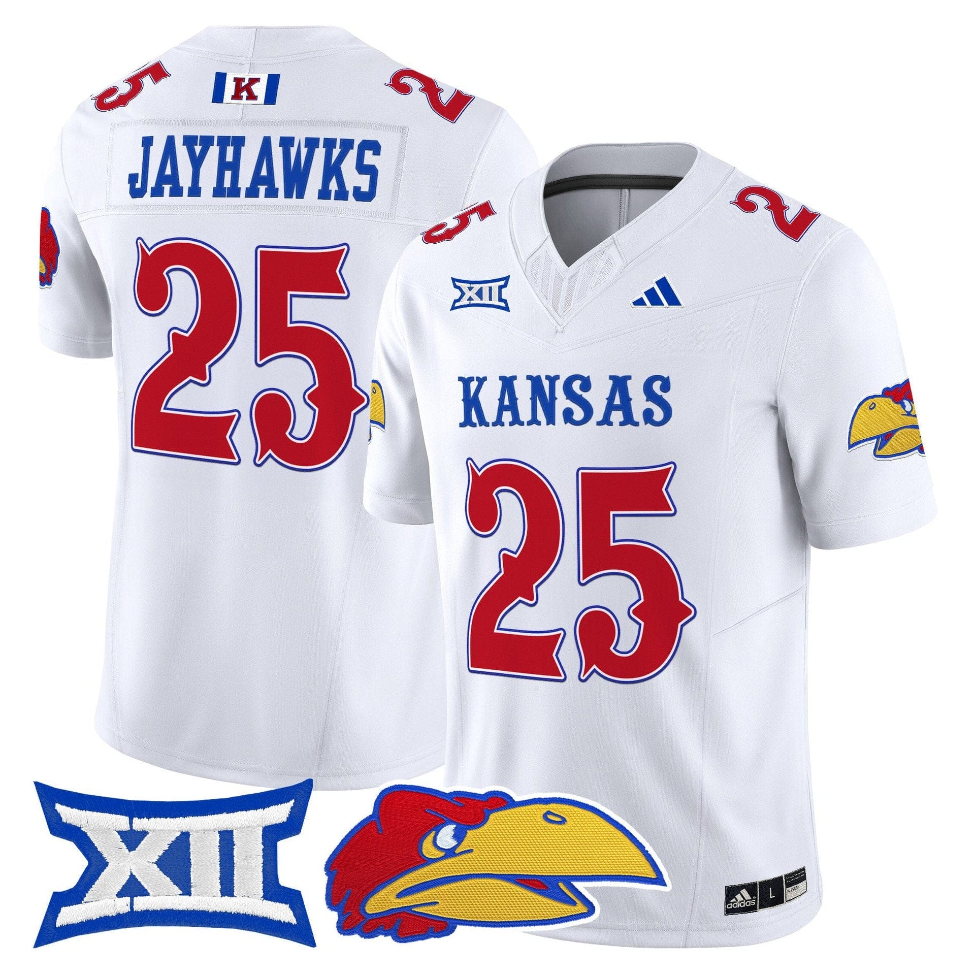 Alternative view of Jayhawks Jersey #25 Kansas Jayhawks 2025 Vapor Limited Stitched