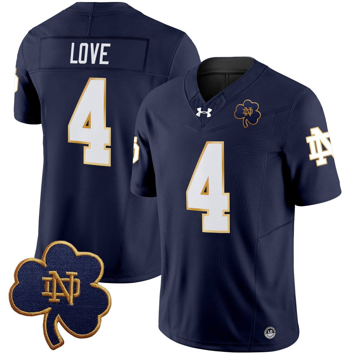 Alternative view of Jeremiyah Love Jersey #4 Notre Dame 2025 Vapor Limited V3 Stitched
