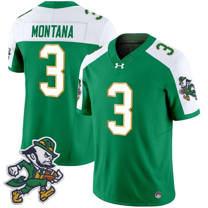Alternative view of Joe Montana Jersey #3 Notre Dame 2025 Gridiron Leprechaun Edition