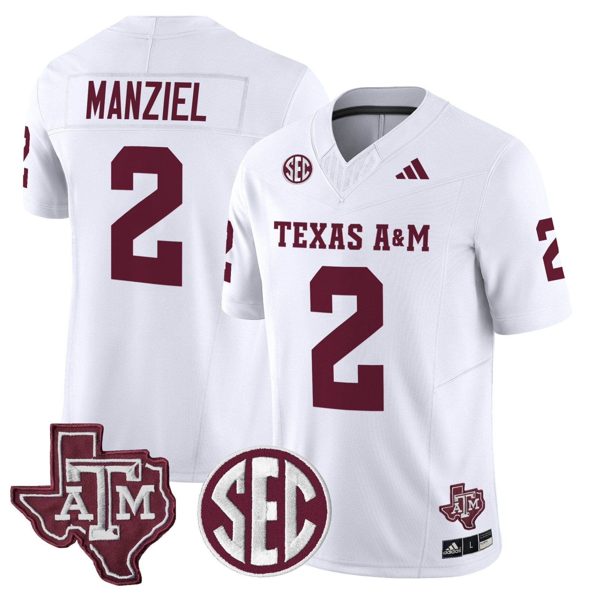 Alternative view of Johnny Manziel Jersey #2 Texas A&M Aggies 2025 Vapor Stitched