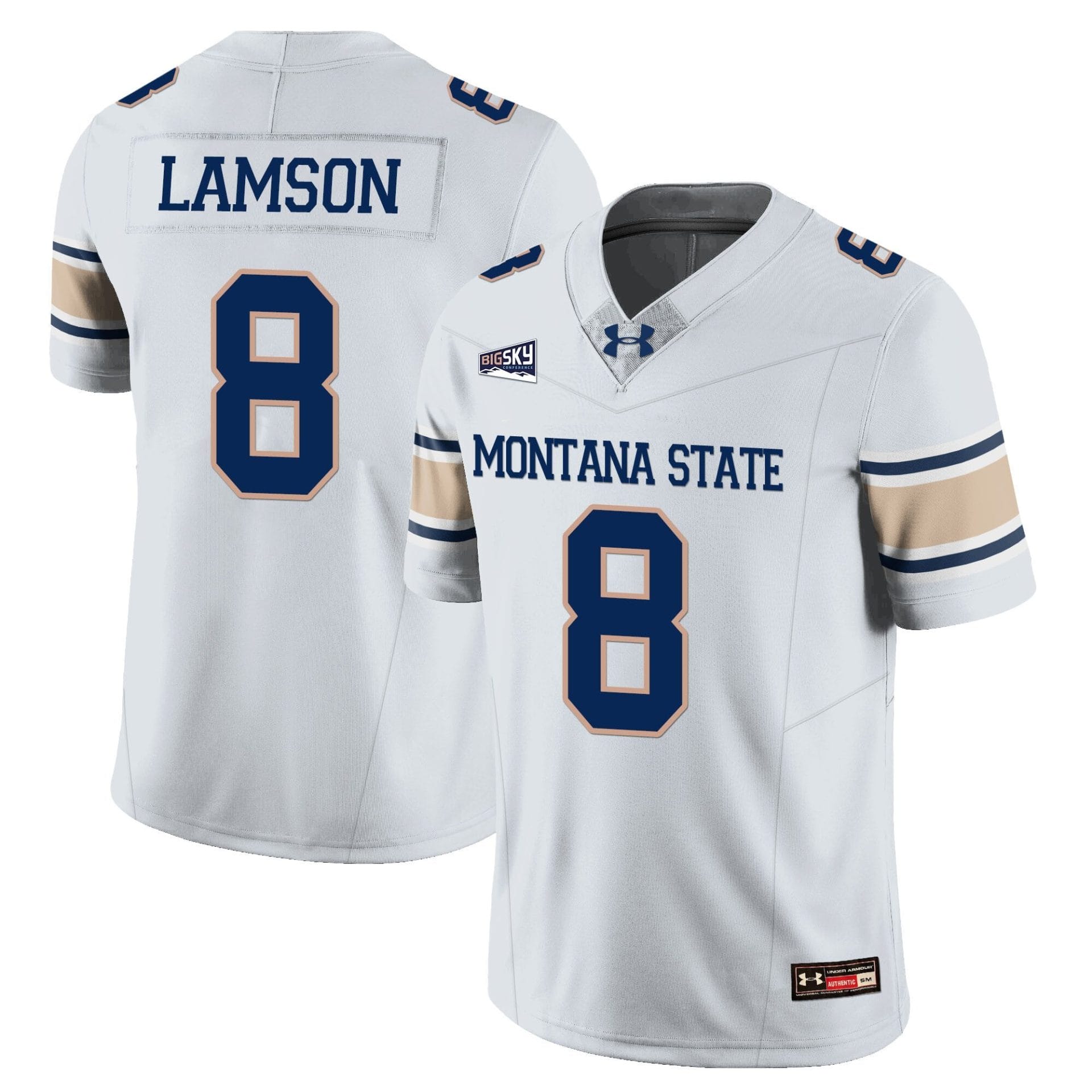 Alternative view of Justin Lamson Jersey #8 Montana State Bobcat Football 2025 Stitched